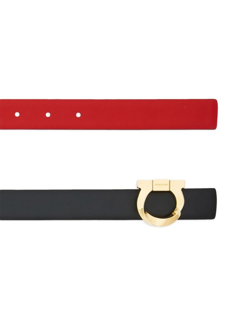 Black Gancini Reversible Leather Belt