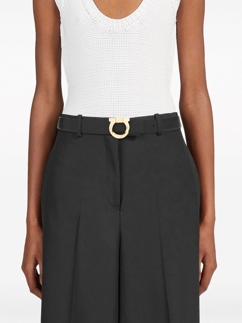 Black Gancini Reversible Leather Belt
