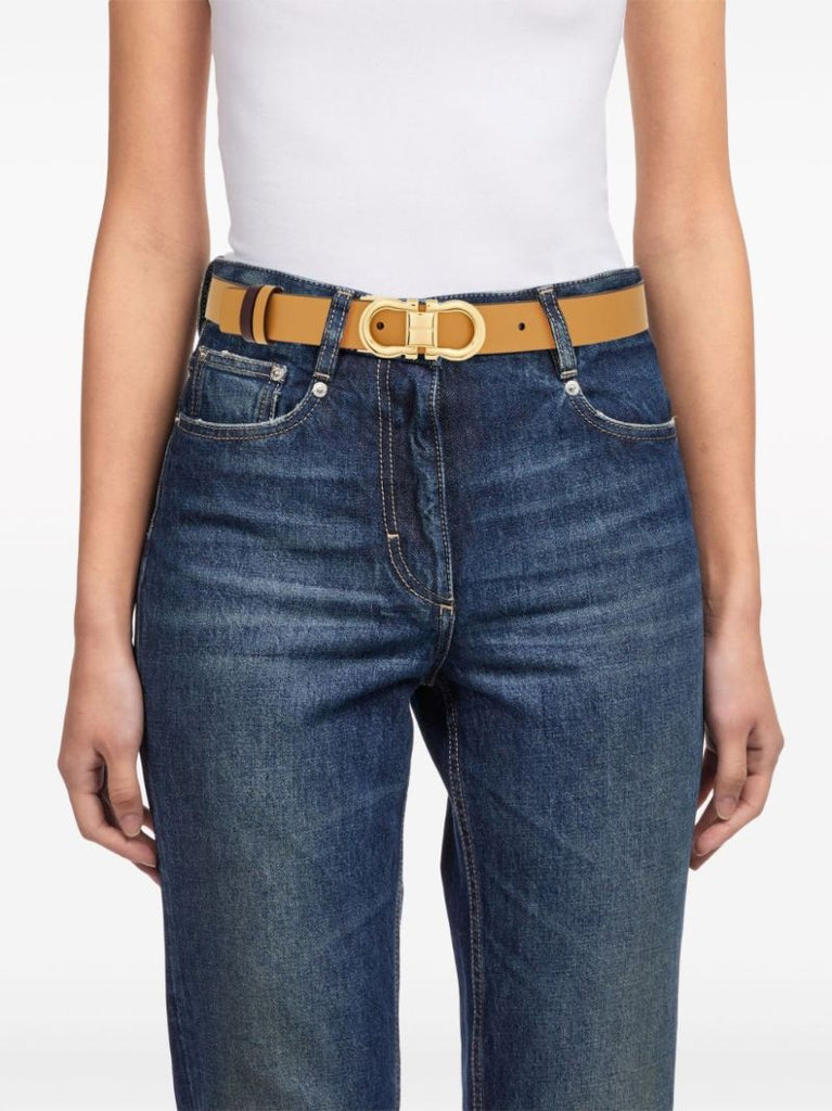 Brown Gancini Reversible Leather Belt