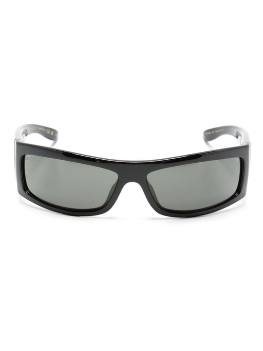 Black Shield-frame Sunglasses