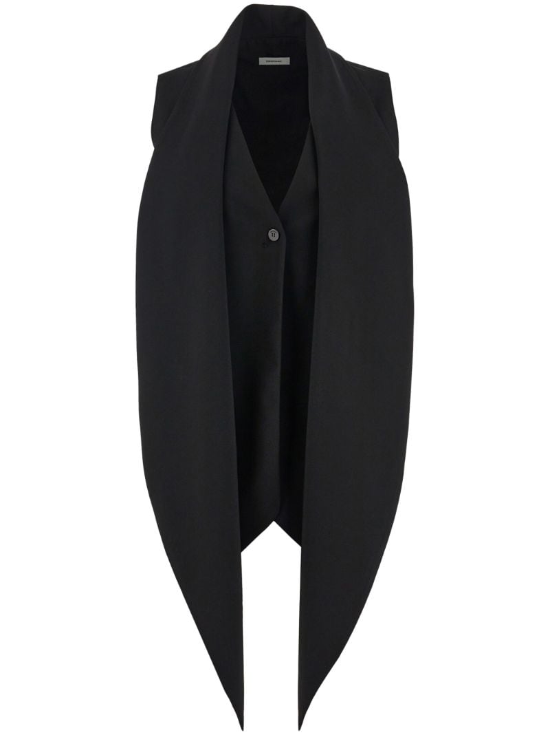 Black Sash Wool Waistcoat