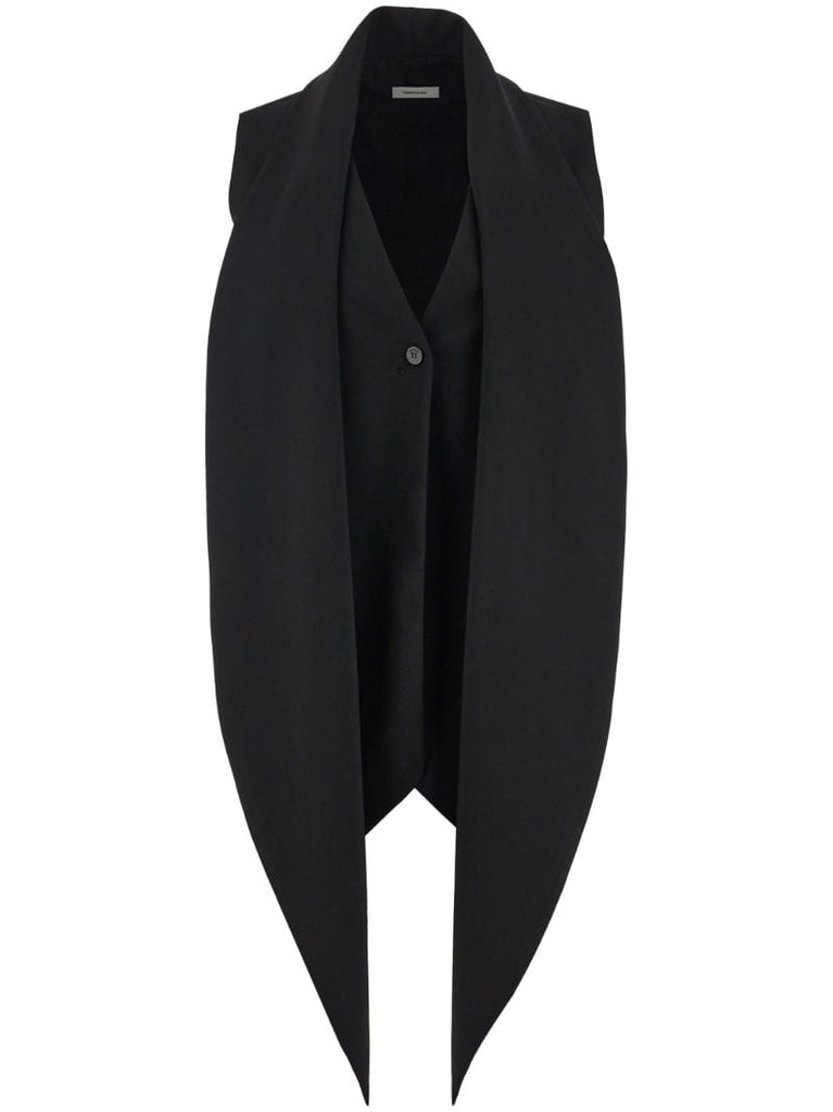 Black Sash Wool Waistcoat
