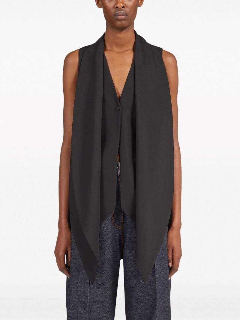 Black Sash Wool Waistcoat