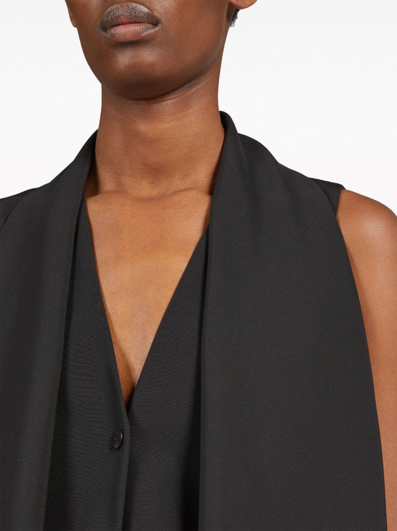 Black Sash Wool Waistcoat
