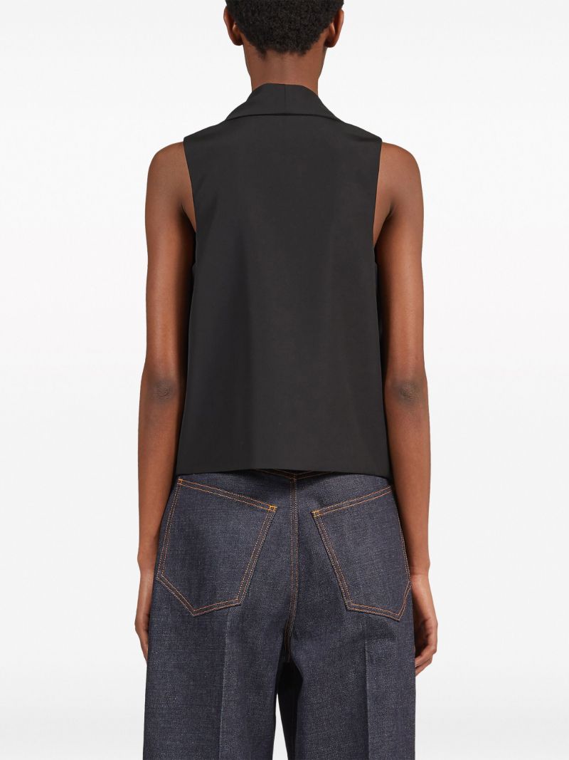 Black Sash Wool Waistcoat