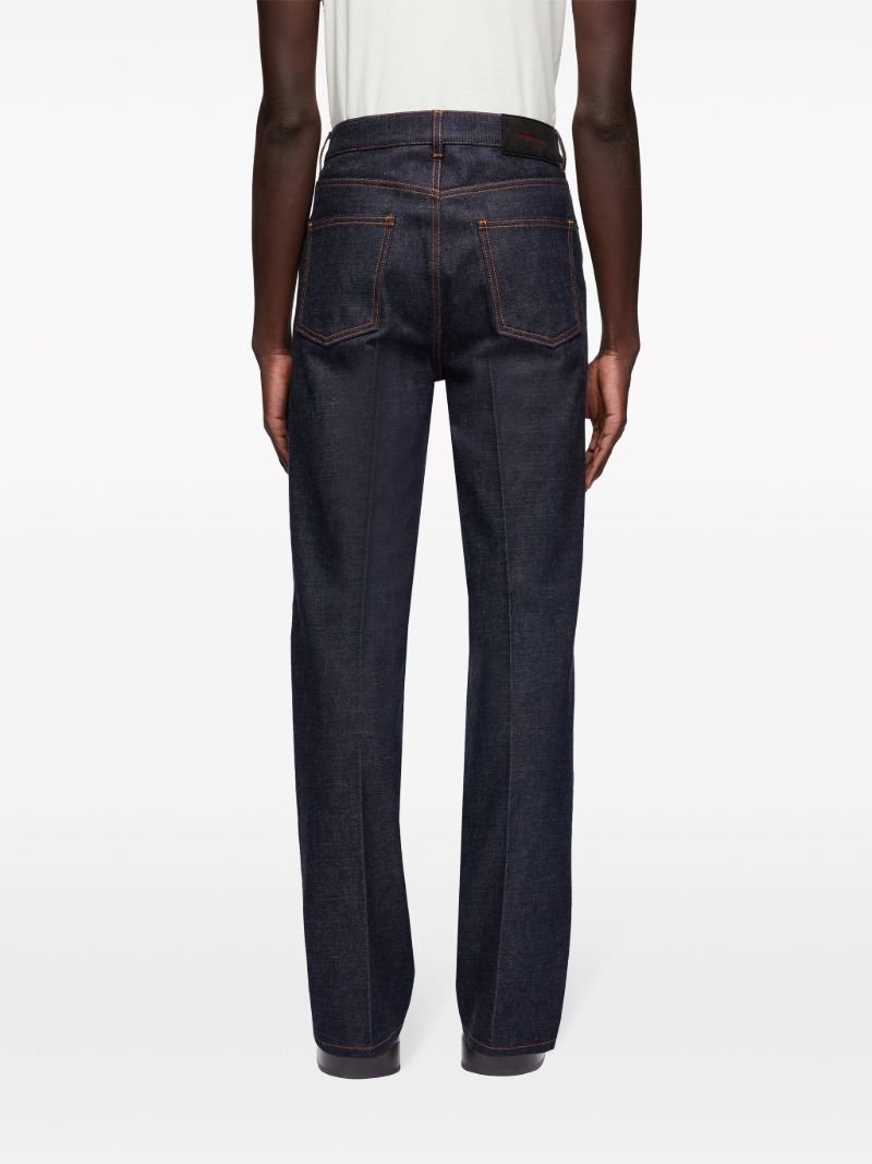 Blue High-rise Straight Jeans