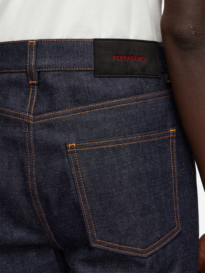 Blue High-rise Straight Jeans