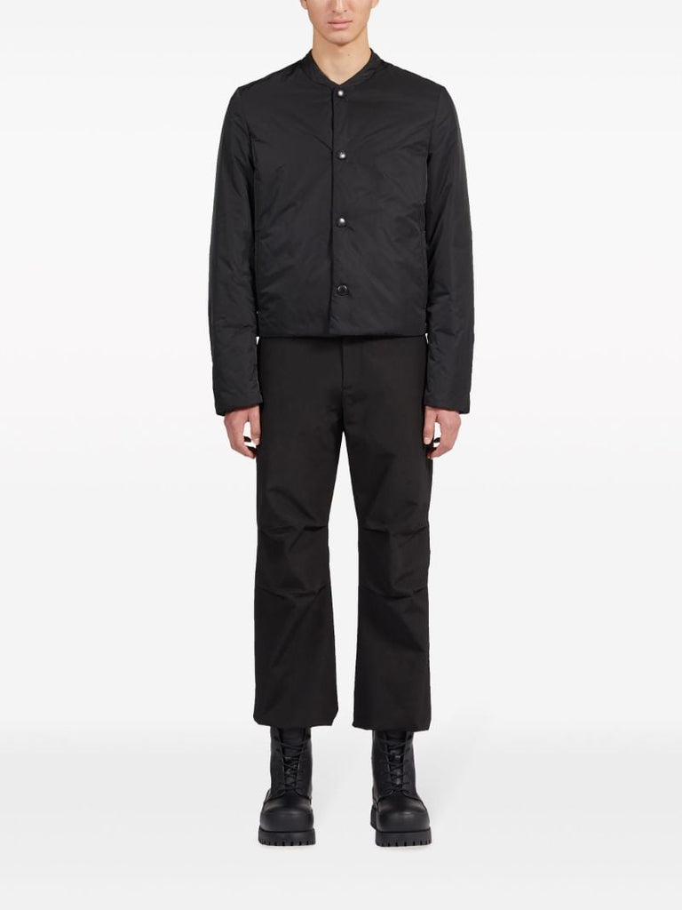 Black Pleat-detail Cargo Trousers
