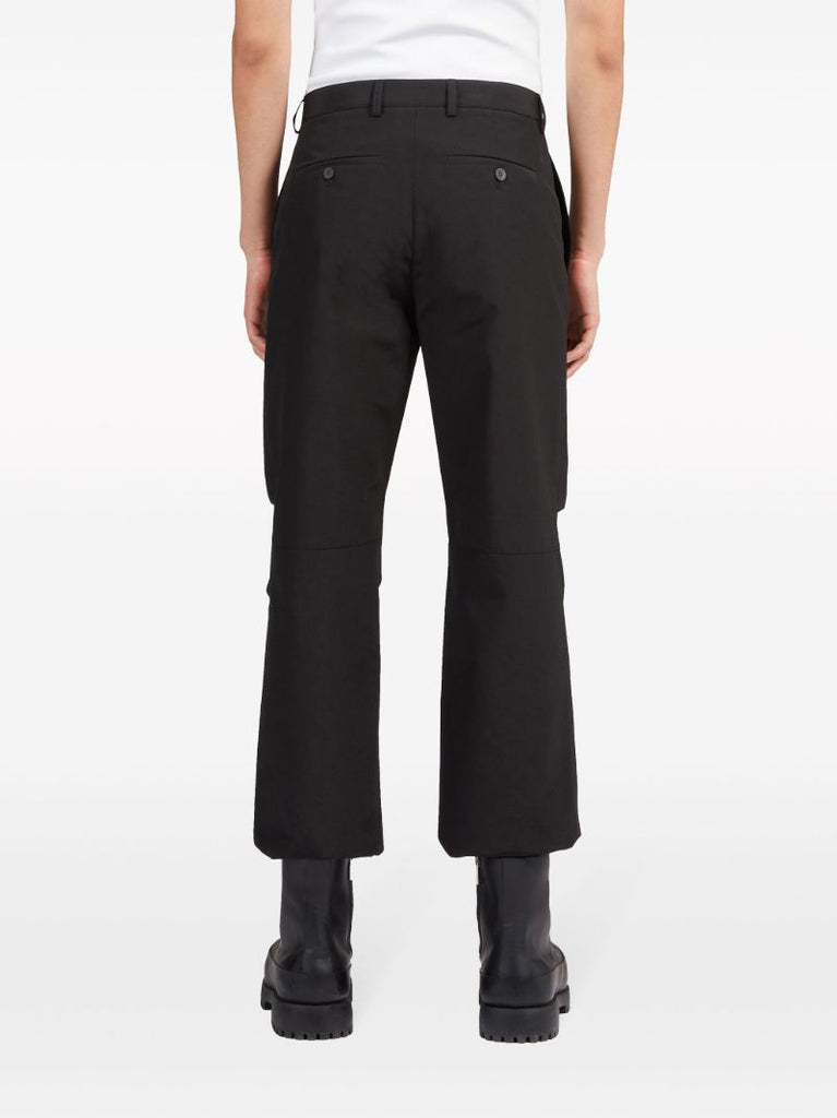 Black Pleat-detail Cargo Trousers