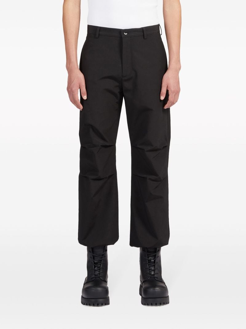 Black Pleat-detail Cargo Trousers