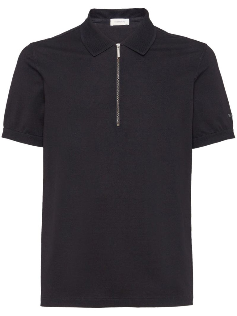 Black Cotton Polo Shirt