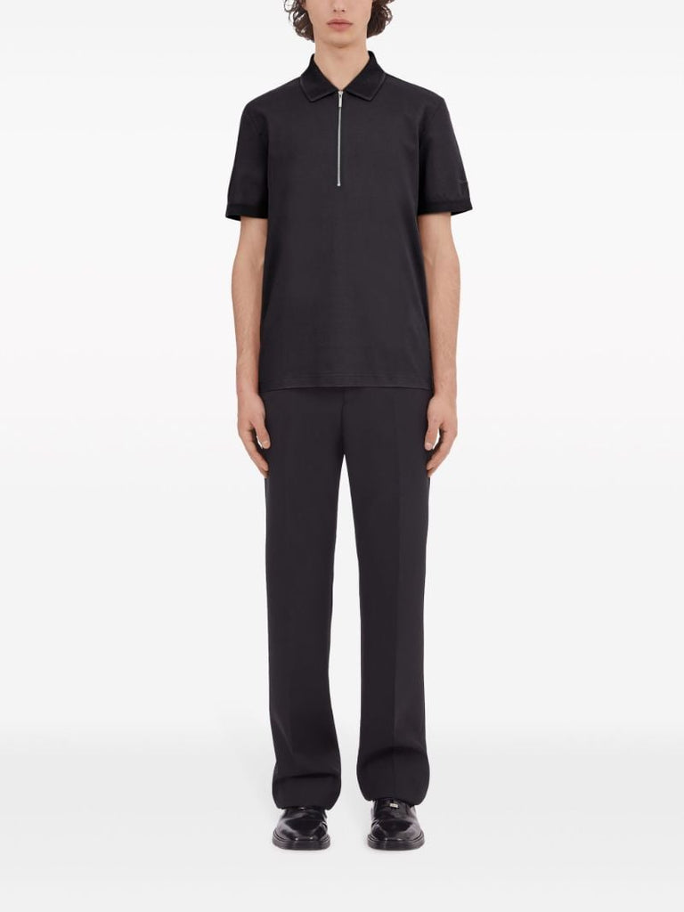 Black Cotton Polo Shirt