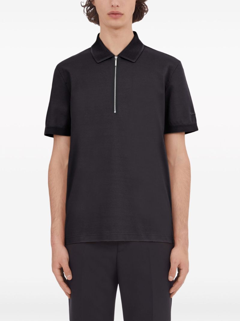 Black Cotton Polo Shirt