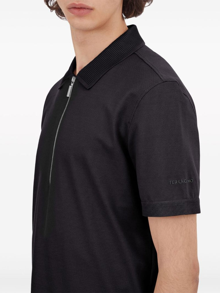 Black Cotton Polo Shirt