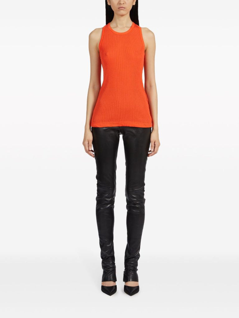 Orange Ribbed Tank Top