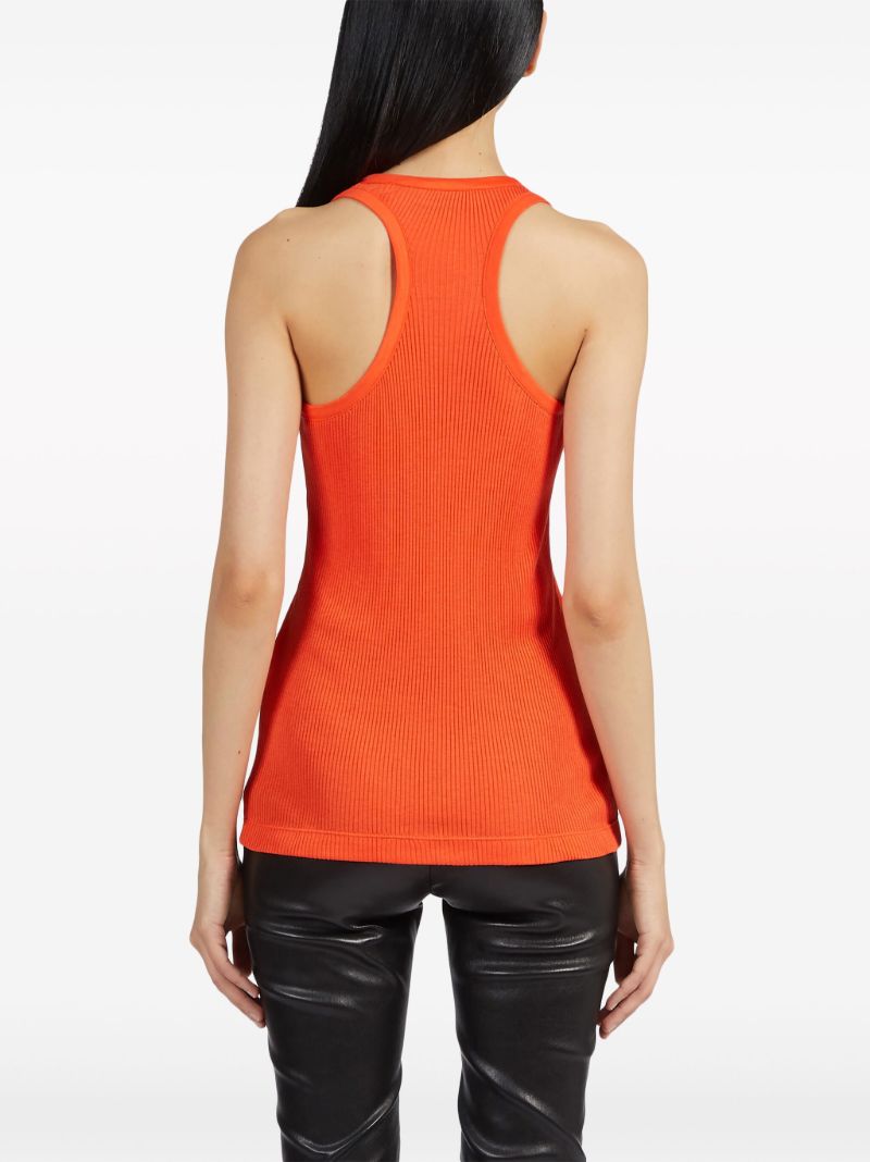 Orange Ribbed Tank Top