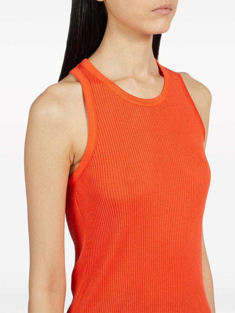Orange Ribbed Tank Top