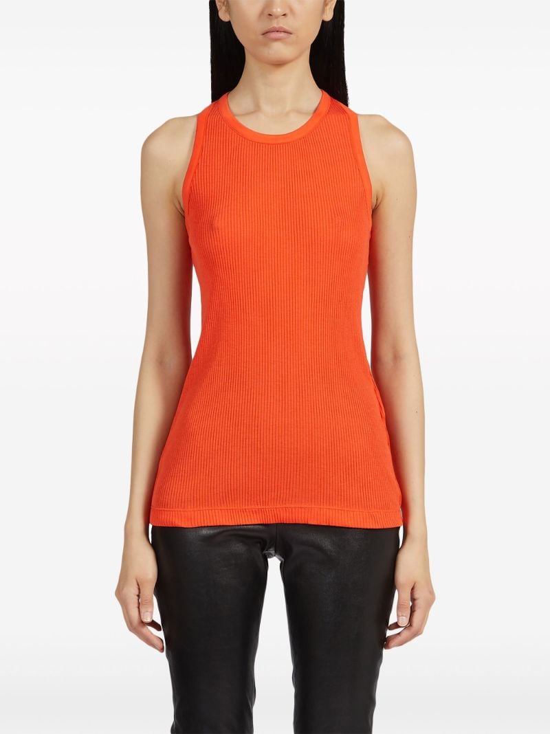 Orange Ribbed Tank Top