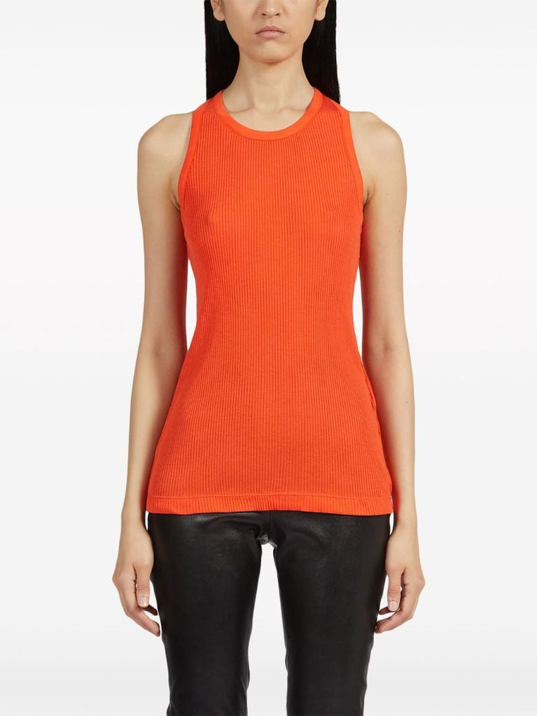 Orange Ribbed Tank Top