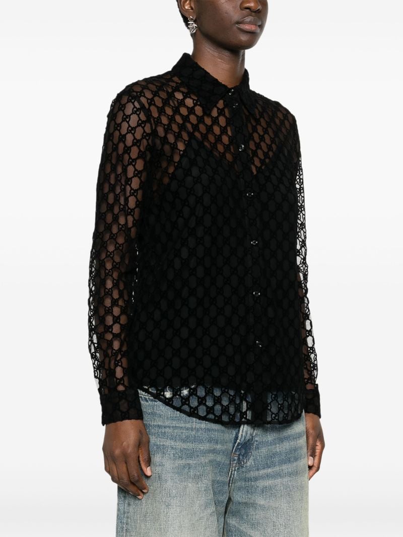 Black Gg Tulle Shirt