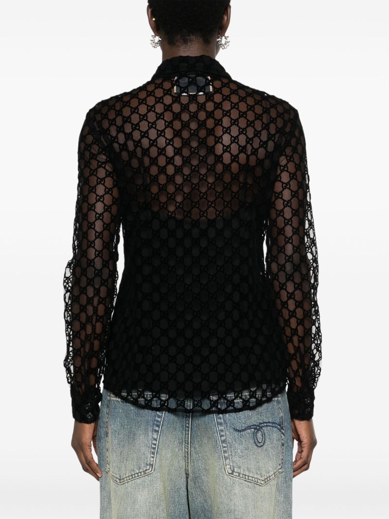 Black Gg Tulle Shirt