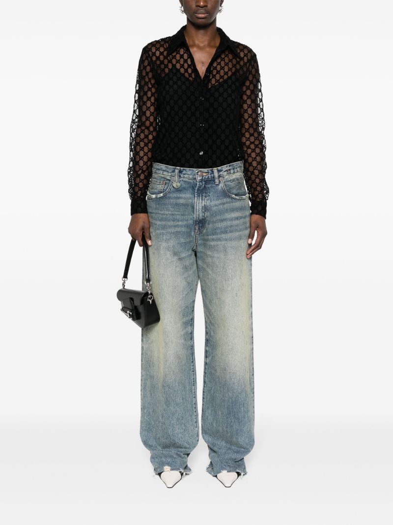 Black Gg Tulle Shirt