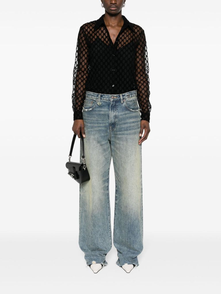 Black Gg Tulle Shirt