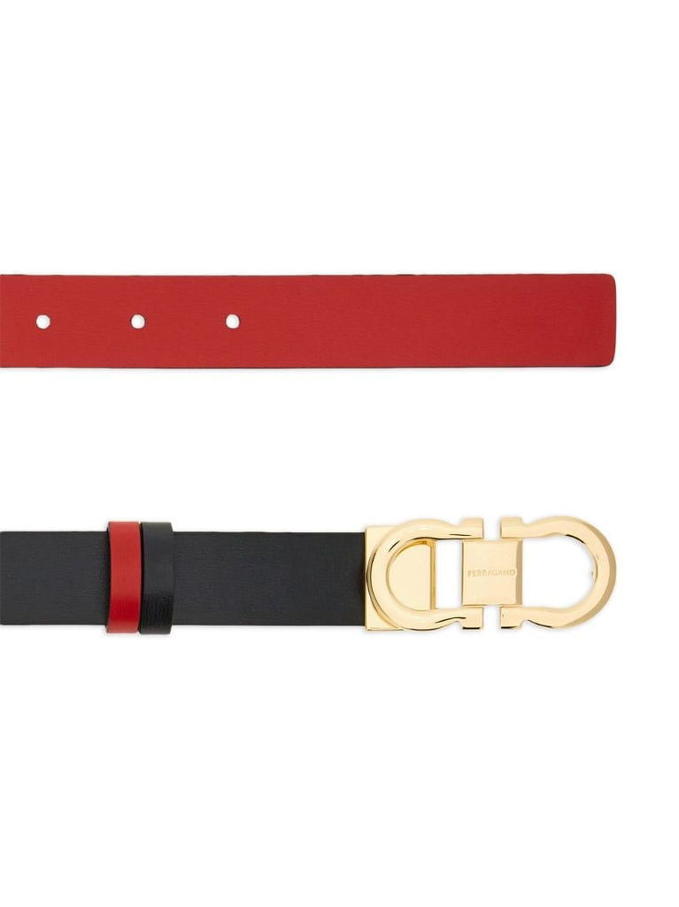 Black Gancini Reversible Leather Belt