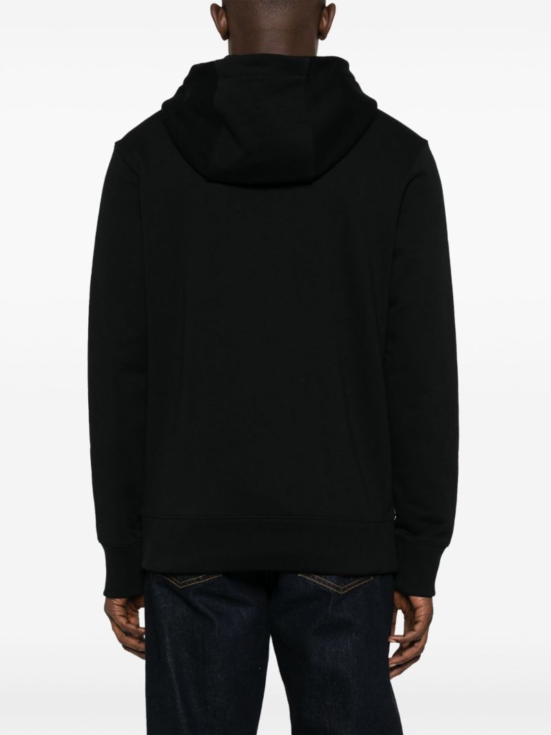 Black Gradient Logo Cotton Hoodie