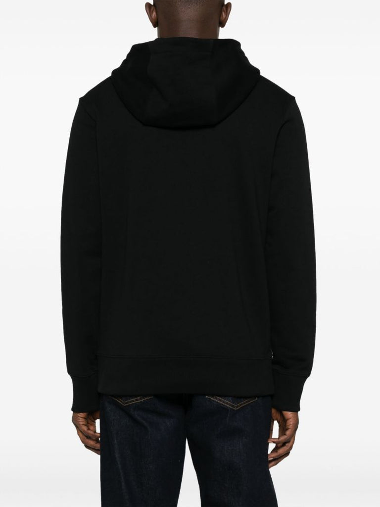 Black Gradient Logo Cotton Hoodie