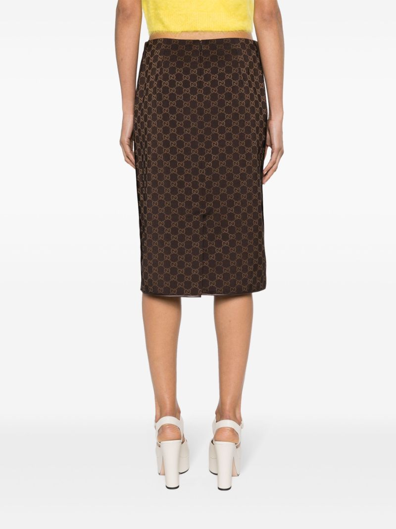 Brown Interlocking G-print Pencil Skirt