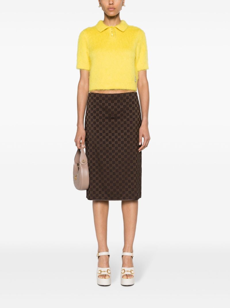 Brown Interlocking G-print Pencil Skirt