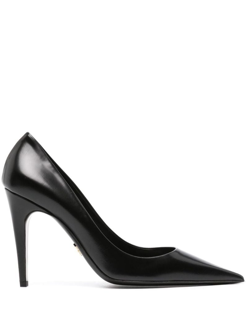 Black 100 Leather Pumps