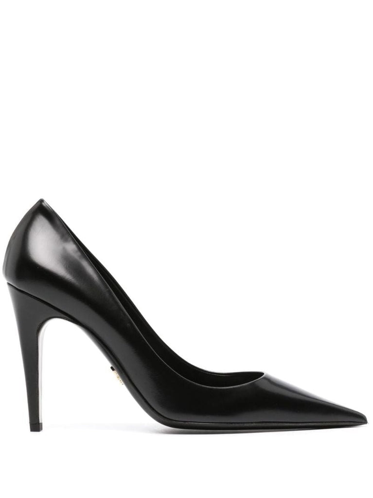 Black 100 Leather Pumps