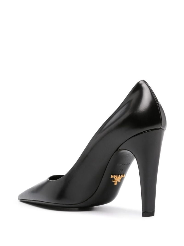Black 100 Leather Pumps