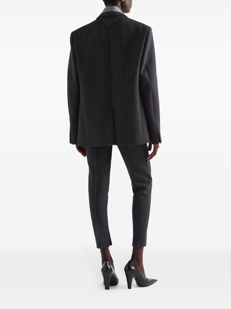 Grey Tapered Wool Trousers