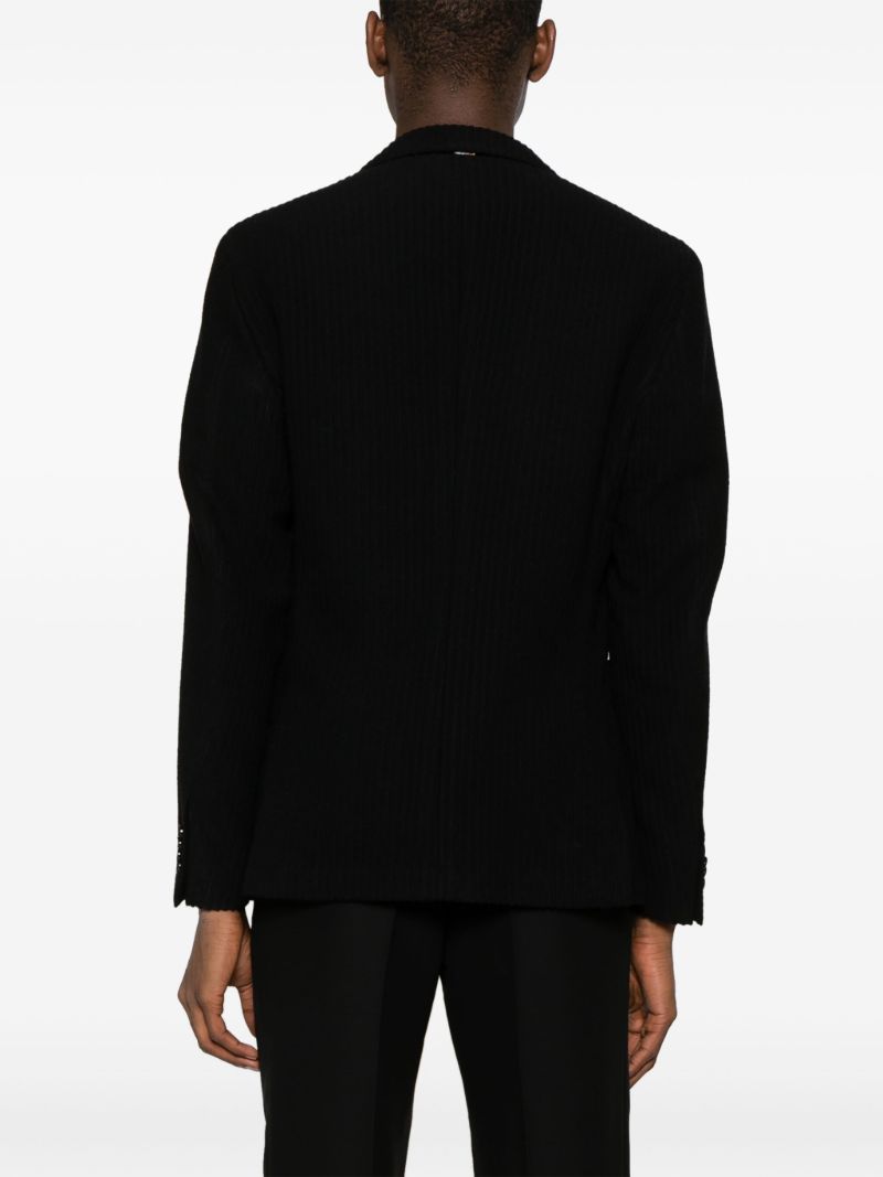Black Single-breasted Wool Blazer