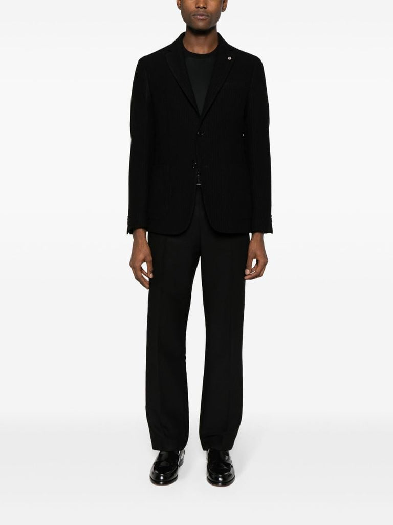 Black Single-breasted Wool Blazer