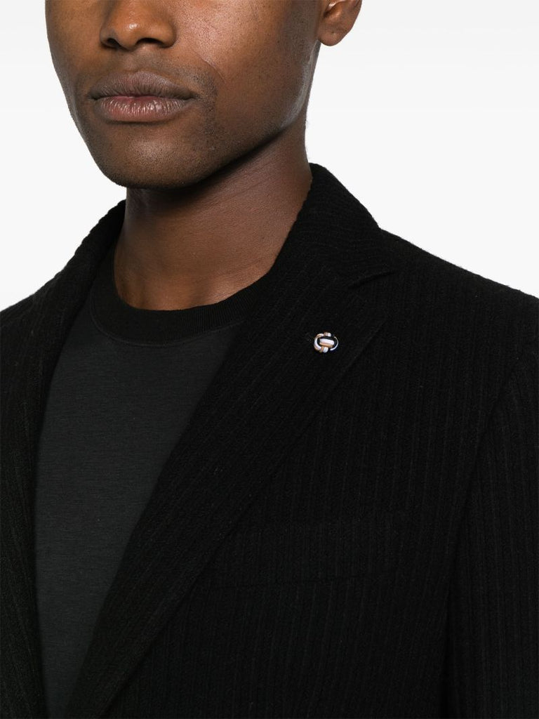 Black Single-breasted Wool Blazer