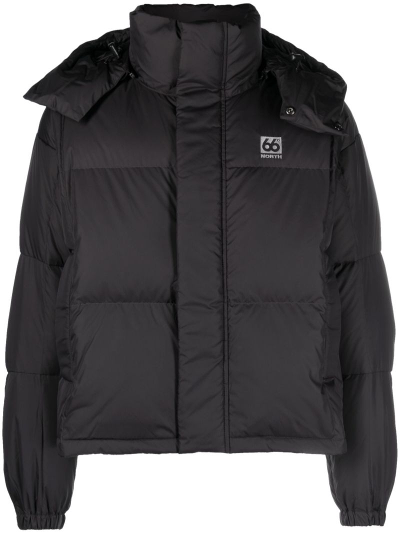 Black Dyngja Down Cropped Jacket