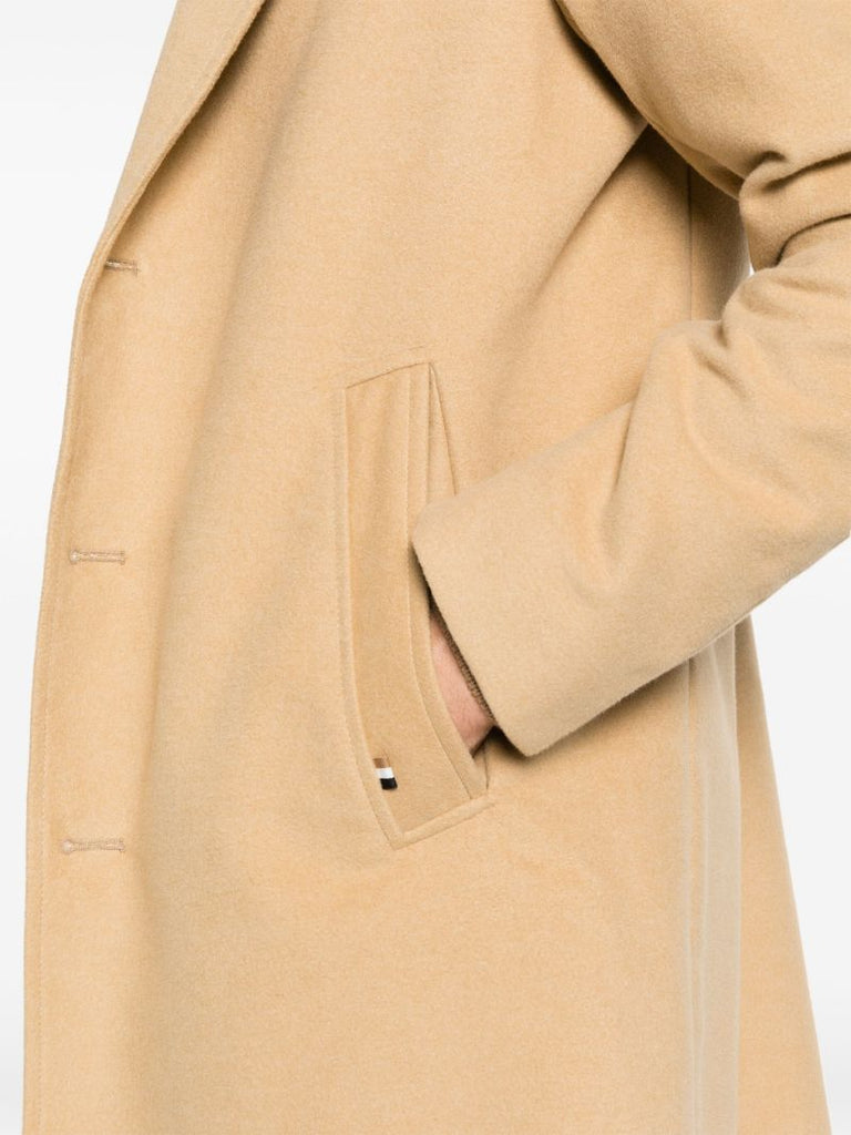 Neutral Single-breasted Cotton Coat