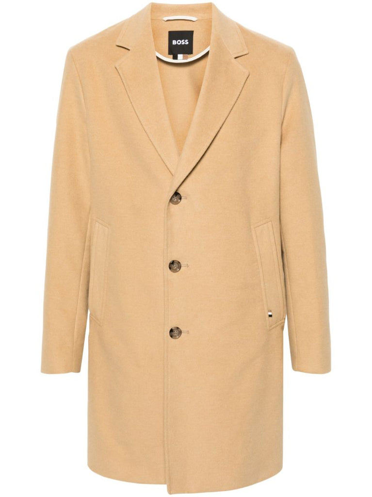Neutral Single-breasted Cotton Coat