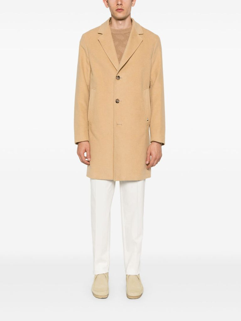 Neutral Single-breasted Cotton Coat