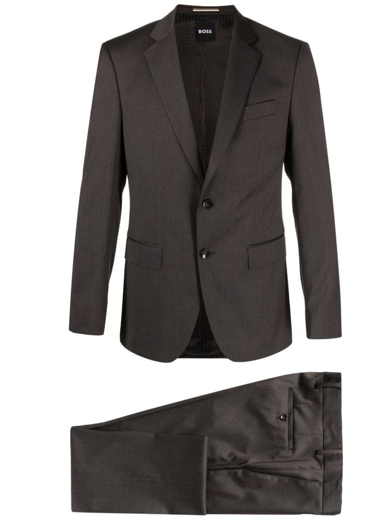 Brown Single-breasted Wool Suit