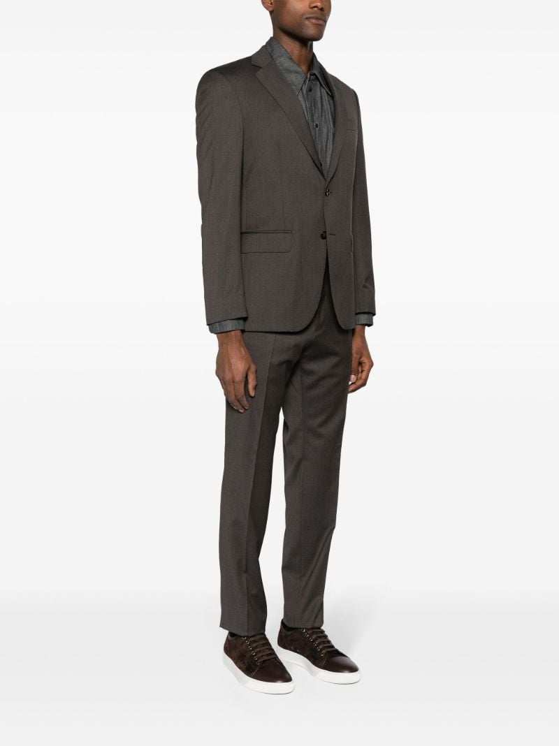 Brown Single-breasted Wool Suit