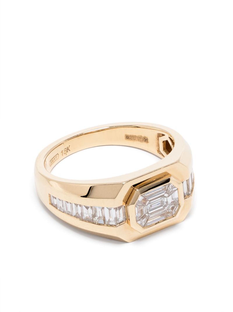 18k Yellow Gold Illusion Diamond Ring