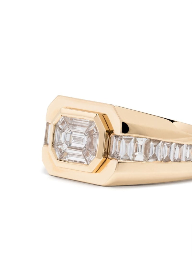 18k Yellow Gold Illusion Diamond Ring