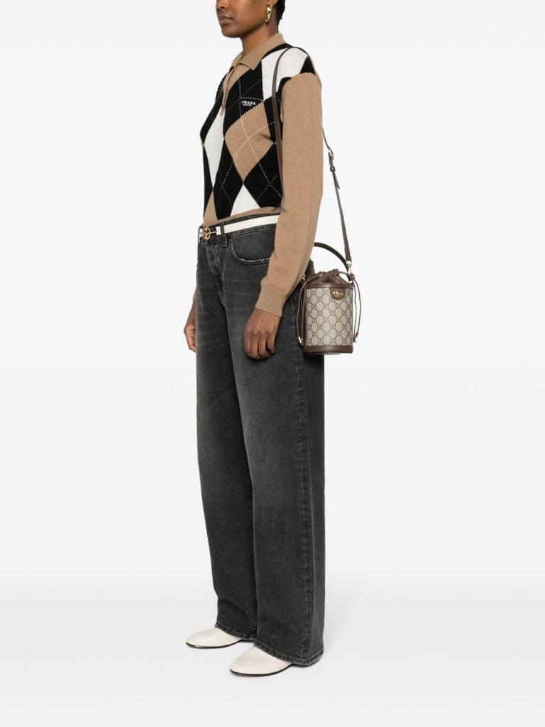 Brown Ophidia Bucket Bag