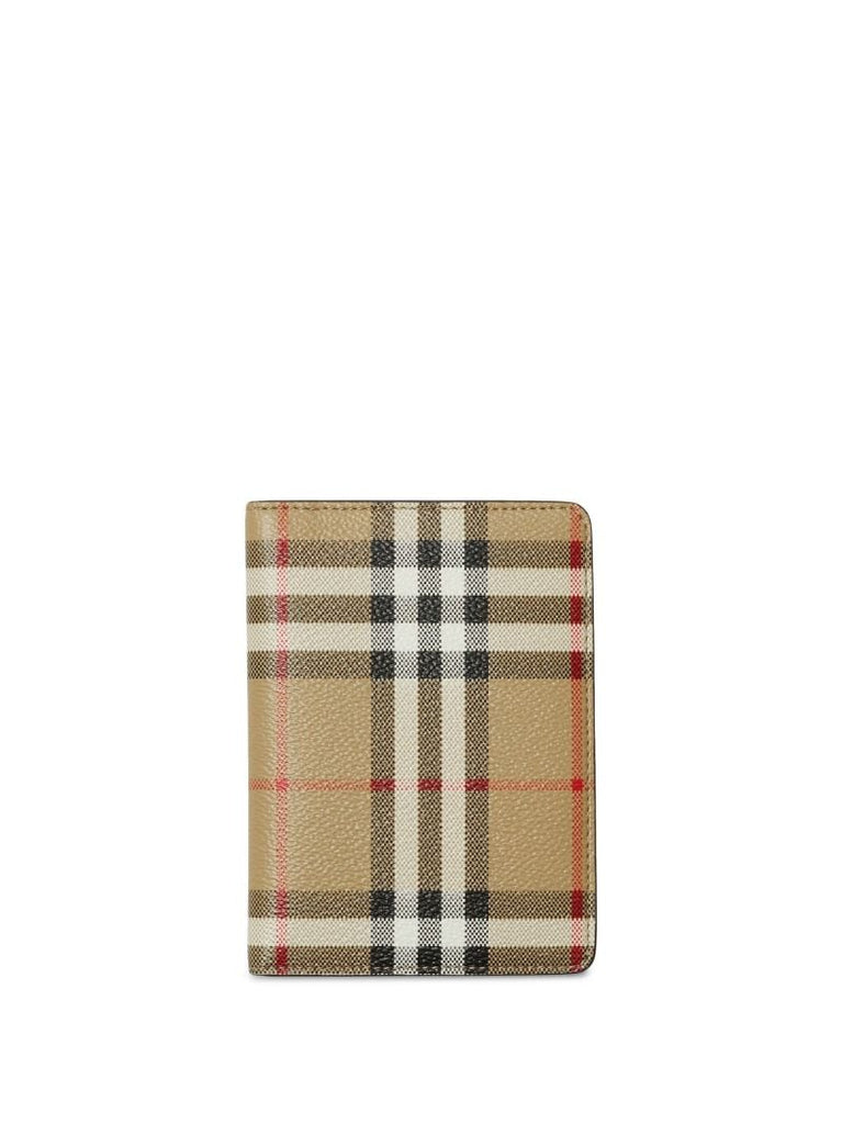 Neutral Vintage Check Passport Holder