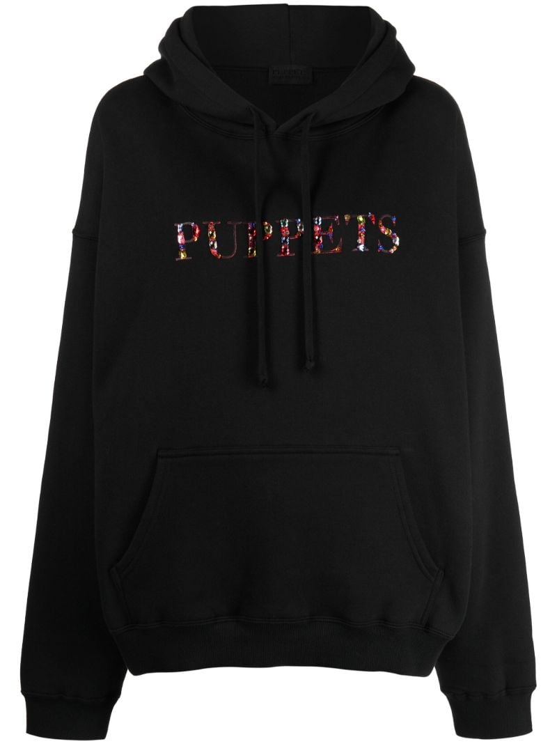 Black Logo-embellished Hoodie